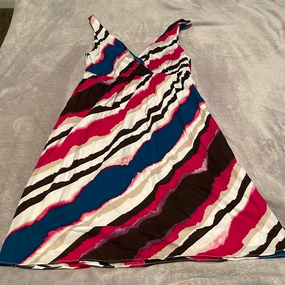Multi colored striped dress with pockets